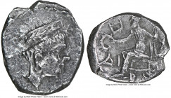 CYRRHESTICA. Hierapolis. Ca. 301-281 BC. AR 1/24 shekel (9mm, 0.62 gm, 9h). NGC AU 4/5 - 4/5. Bambyce. Head of Artagatis right, wearing tiara / Artaga...