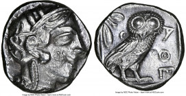 NEAR EAST or EGYPT. Ca. 5th-4th centuries BC. AR tetradrachm (24mm, 17.18 gm, 8h). NGC Choice AU 5/5 - 3/5, countermarks. Head of Athena right, wearin...