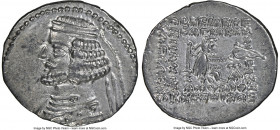 PARTHIAN KINGDOM. Orodes II (ca. 57-38 BC). AR drachm (20mm, 12h). NGC XF. Ecbatana. Diademed, draped bust of Orodes II left, wearing short beard, no ...