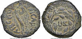 JUDAEA. Roman Procurators. Pontius Pilate (AD 26-36). AE prutah (16mm, 11h). NGC Choice VF. Jerusalem, dated Regnal Year 17 of Tiberius (AD 30). TIBEP...