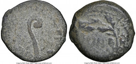 JUDAEA. Roman Procurators. Pontius Pilate (15mm, 5h). NGC Choice Fine. Jerusalem, dated Regnal Year 18 of Tiberius (AD 31/2). TIBEPIOY KAICAPOC, lituu...
