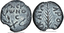 JUDAEA. Roman Procurators. Porcius Festus (AD 59-62). AE prutah (15mm, 1.76 gm, 11h). NGC Choice VF 5/5 - 4/5. Jerusalem, dated Regnal Year 5 of Nero ...
