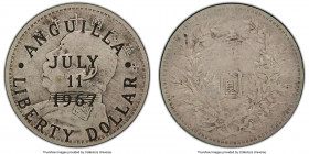 Provisional Government Counterstamped Dollar 1967 XF40 PCGS, KM-X10.2. Counterstamped "Anguilla Liberty Dollar - July 11 1967" on China Republic Yuan ...