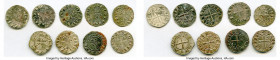 Principality of Antioch 9-Piece Lot of Uncertified Bohemond Era "Helmet" Deniers ND (1163-1201) VF, Average size 17.9mm. Average weight 0.96gm. Sold a...