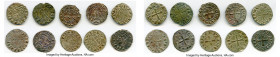 Principality of Antioch 10-Piece Lot of Uncertified Bohemond Era "Helmet" Deniers ND (1163-1201) VF, Average size 17.7mm. Average weight 0.90gm. Sold ...