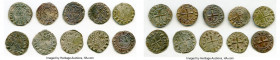 Principality of Antioch 10-Piece Lot of Uncertified Bohemond Era "Helmet" Deniers ND (1163-1201) VF, Average size 17.6mm. Average weight 0.92gm. Sold ...
