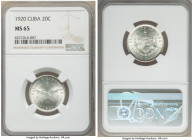 Republic 20 Centavos 1920 MS65 NGC, Philadelphia mint, KM13.2. Lustrous mint bloom with untoned surfaces. 

HID09801242017

© 2020 Heritage Auctio...