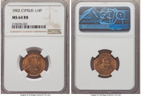 British Colony. Edward VII 1/4 Piastre 1902 MS64 Red and Brown NGC, KM8. First year of three year type. Fully red color, several carbon spots. 

HID...