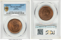 Abdul Aziz in the name of Muhammad Sa'id Pasha bronze Specimen Pattern 20 Para AH 1279 (1862/1863) SP64 Red and Brown PCGS, KM-Pn12. 

HID0980124201...