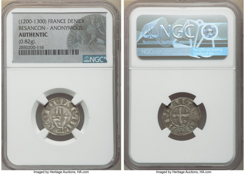 Besançon. Anonymous 4-Piece Lot of Certified Deniers ND (1200-1300) Authentic NG...