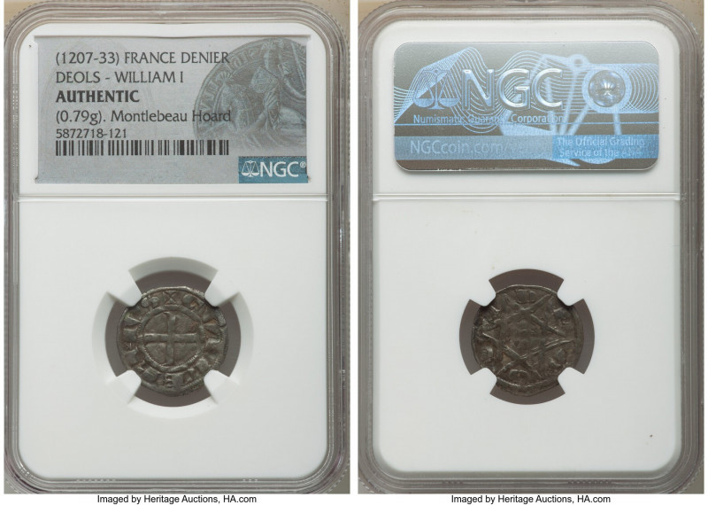 Deols. William I 3-Piece Lot of Certified Deniers ND (1207-1233) Authentic NGC, ...