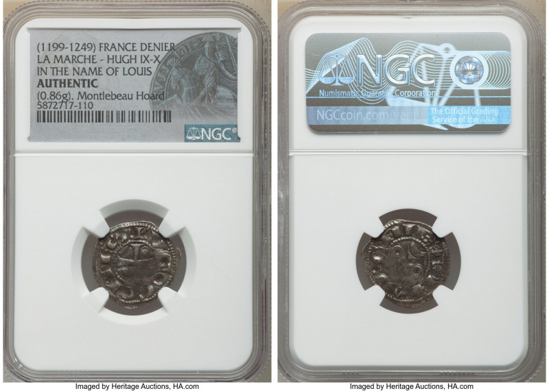 La Marche. Hugh IX-X 3-Piece Lot of Certified Deniers ND (1199-1249) Authentic N...