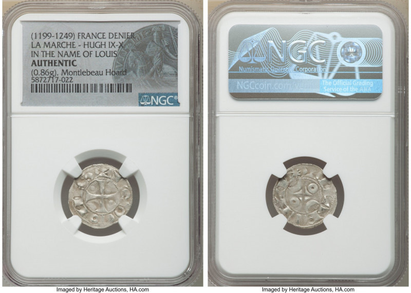 La Marche. Hugh IX-X 4-Piece Lot of Certified Deniers ND (1199-1249) Authentic N...