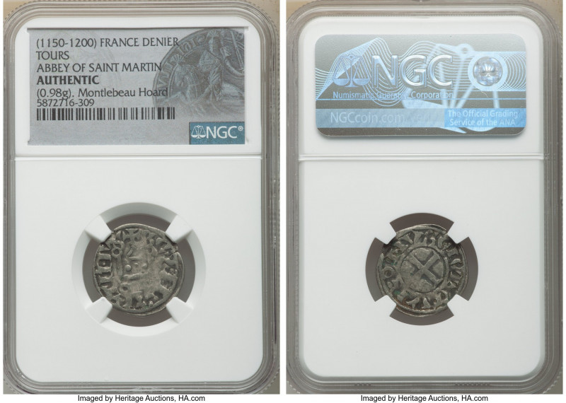 Abbey of Saint Martin of Tours 3-Piece Lot of Certified Deniers ND (1150-1200) A...