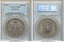 Hamburg. Free City 5 Mark 1876-J XF40 PCGS, Hamburg mint, KM598. Evenly dispersed battleship gray toning. 

HID09801242017

© 2020 Heritage Auctio...