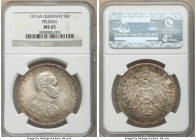 Prussia. Wilhelm II 5 Mark 1913-A MS65 NGC, Berlin mint, KM536. Olive-gray with orange and teal toning. 

HID09801242017

© 2020 Heritage Auctions...
