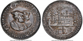 Saxony. Johann I & Johann Friedrich cast silver "John the Baptist Beheaded" Medal 1530-Dated XF Details (Tooled) NGC, Mersb-436. By Hieronymus Magdebu...