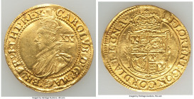 Charles I gold Unite ND (1627-1628) XF (Altered Surfaces), Tower mint, Castle mm, Group B, KM151.1, S-2687. 33.7mm. 8.79gm. 

HID09801242017

© 20...