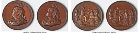 Victoria Pair of bronze "City of London - Diamond Jubilee" Medals 1897 XF, BHM-3510. Eimer-1815. 76.4mm. Pair of identical medals with weights of 232....