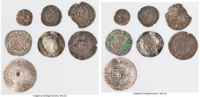 7-Piece Lot of Uncertified Assorted Issues, Mixed lot of unattributed silver issues of Edward VI, and Henry VIII. Average grade Fine many with damage....