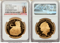 Elizabeth II gold Proof "Seymour Panther" 200 Pounds 2022 PR70 Ultra Cameo NGC, KM-Unl. 62.42gm. Tudor Beasts series - Seymour Panther. First day of i...