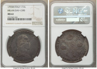 Milan. Franz II (I) Crocione (Taler) 1793-M MS61 NGC, Milan mint, KM239, Dav-1390. Arsenic gray with gold undertones and highly reflective fields. 
...