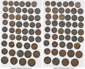 58-Piece Lot of Uncertified Assorted Issues, Lot of Unattributed Italian States / Papal States coppers. Average grades F/VF. Sizes range from 17-31mm....