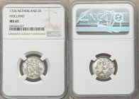 Holland. Provincial 2 Stuivers 1724 MS65 NGC, KM48. Bold strike, white satin surfaces. 

HID09801242017

© 2020 Heritage Auctions | All Rights Res...