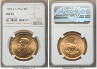 Republic gold Krugerrand 1982 MS63 NGC, KM73. AGW 1.0003 oz. 

HID09801242017

© 2020 Heritage Auctions | All Rights Reserved