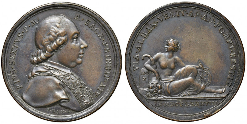 Roma. Pio VI (1775-1799). Medaglia anno XIV/1788 AE gr. 31,84 diam. 40 mm. Opus ...