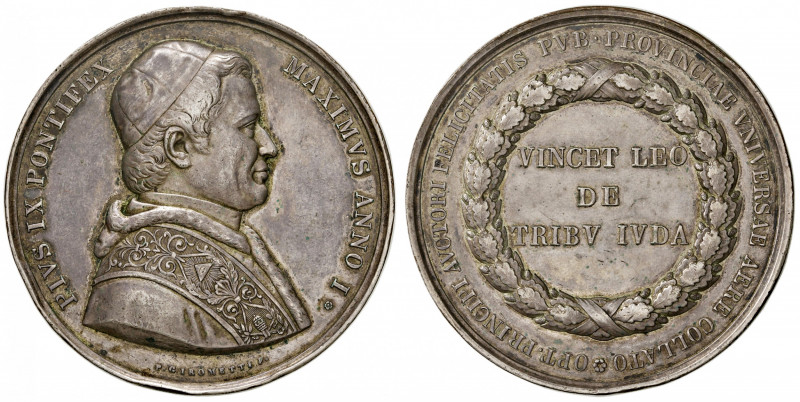 Roma. Pio IX (1846-1878). Medaglia anno I (1846) AG gr. 98,85 diam. 57 mm. Opus ...
