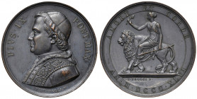 Roma. Pio IX (1846-1878). Medaglia 1846 AE gr. 47,29 diam. 45 mm. Opus Francesco Broggi. Coniata a Milano. Per l'amnistia concessa dal pontefice. Bart...