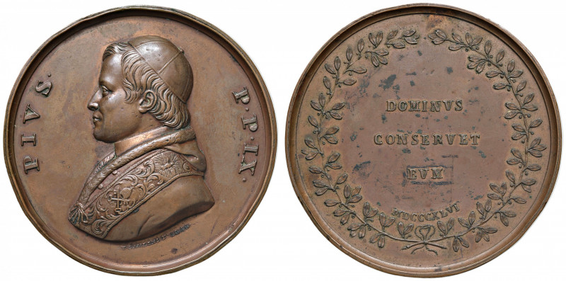 Roma. Pio IX (1846-1878). Medaglia 1846 AE gr. 101,82 diam. 67 mm. Opus Tommaso ...