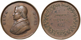 Roma. Pio IX (1846-1878). Medaglia 1846 AE gr. 101,82 diam. 67 mm. Opus Tommaso Saulini. Per l'elezione al pontificato. Colpi sul bordo, altrimenti q....
