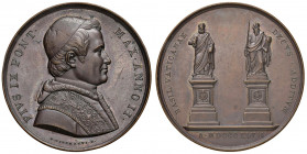 Roma. Pio IX (1846-1878). Medaglia anno II/1847 AE gr. 34,08 diam. 43 mm. Opus Giuseppe Girometti. Per la nuova collocazione delle statue dei SS. Piet...