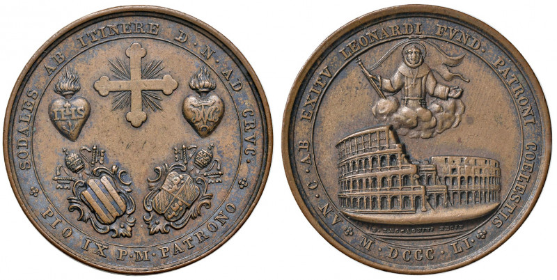 Roma. Pio IX (1846-1878). Medaglia 1851 AE gr. 27,68 diam. 37 mm. Opus Bonfiglio...