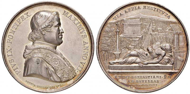 Roma. Pio IX (1846-1878). Medaglia anno VII (1852) AG gr. 33,45 diam. 43 mm. Opu...