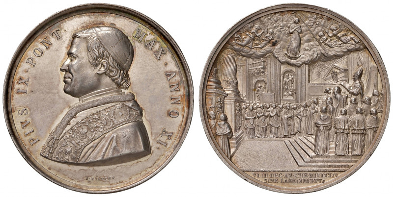 Roma. Pio IX (1846-1878). Medaglia anno XI (1856) AG gr. 37,24 diam. 43 mm. Opus...