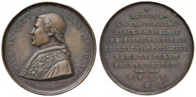 Roma. Pio IX (1846-1878). Medaglia anno XI/1856 AE gr. 39,43 diam. 43 mm. Opus Giuseppe Bianchi e Bonfiglio Zaccagnini. Per l'inaugurazione della ferr...