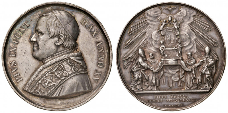 Roma. Pio IX (1846-1878). Medaglia anno XV (1860) AG gr. 32,74 diam. 43 mm. Opus...