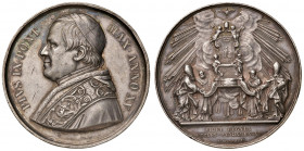 Roma. Pio IX (1846-1878). Medaglia anno XV (1860) AG gr. 32,74 diam. 43 mm. Opus Giuseppe Bianchi. Per i fondamenti della Religione Cattolica. Bartolo...