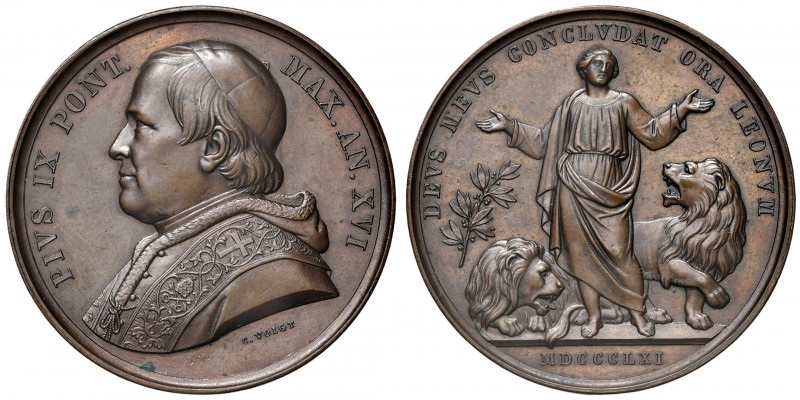 Roma. Pio IX (1846-1878). Medaglia anno XVI/1861 AE gr. 37,26 diam. 43 mm. Opus ...