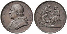 Roma. Pio IX (1846-1878). Medaglia anno XVII/1862 AE gr. 39,02 diam. 43 mm. Opus Carlo Voigt. L'obolo di San Pietro. Bartolotti E862. Più di SPL