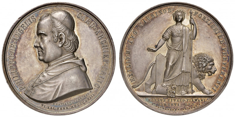 Roma. Regnando Pio IX (1846-1878). Card. Filippo De Angelis (1792-1877). Medagli...