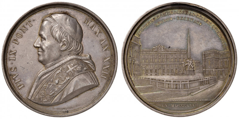 Roma. Pio IX (1846-1878). Medaglia anno XXII/1867 AG gr. 35,09 diam. 43 mm. Opus...