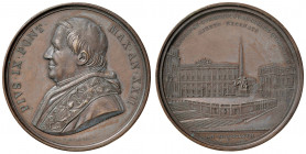 Roma. Pio IX (1846-1878). Medaglia anno XXII/1867 AE gr. 34,92 diam. 43 mm. Opus Giuseppe Bianchi. Per i lavori di costruzione della scalinata di racc...