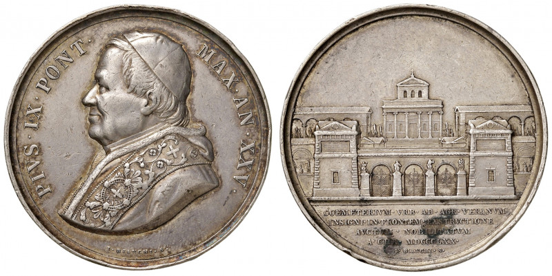 Roma. Pio IX (1846-1878). Medaglia anno XXV/1870 AG gr. 34,14 diam. 43 mm. Opus ...