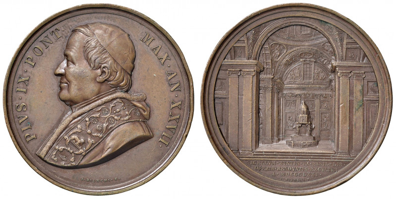 Roma. Pio IX (1846-1878). Medaglia anno XXVII (1872) AE gr. 33,88 diam. 43 mm. O...