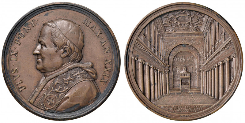 Roma. Pio IX (1846-1878). Medaglia anno XXIX/1874 AE gr. 36,05 diam. 43 mm. Opus...