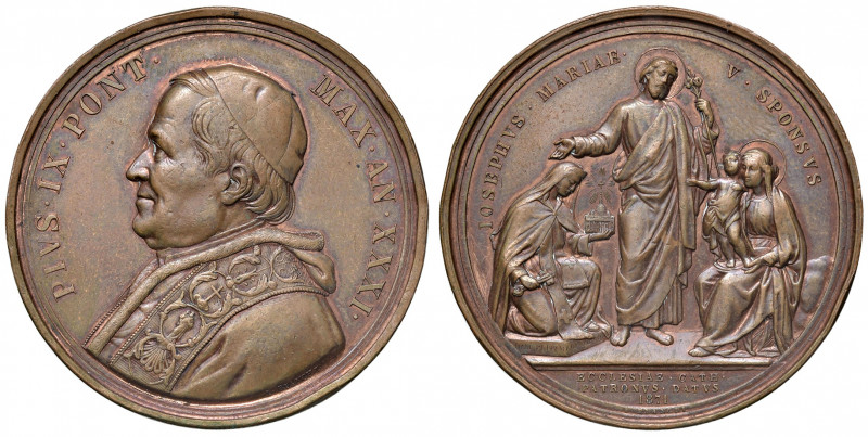 Roma. Pio IX (1846-1878). Medaglia anno XXXI (1876) AE gr. 39,65 diam. 43 mm. Op...